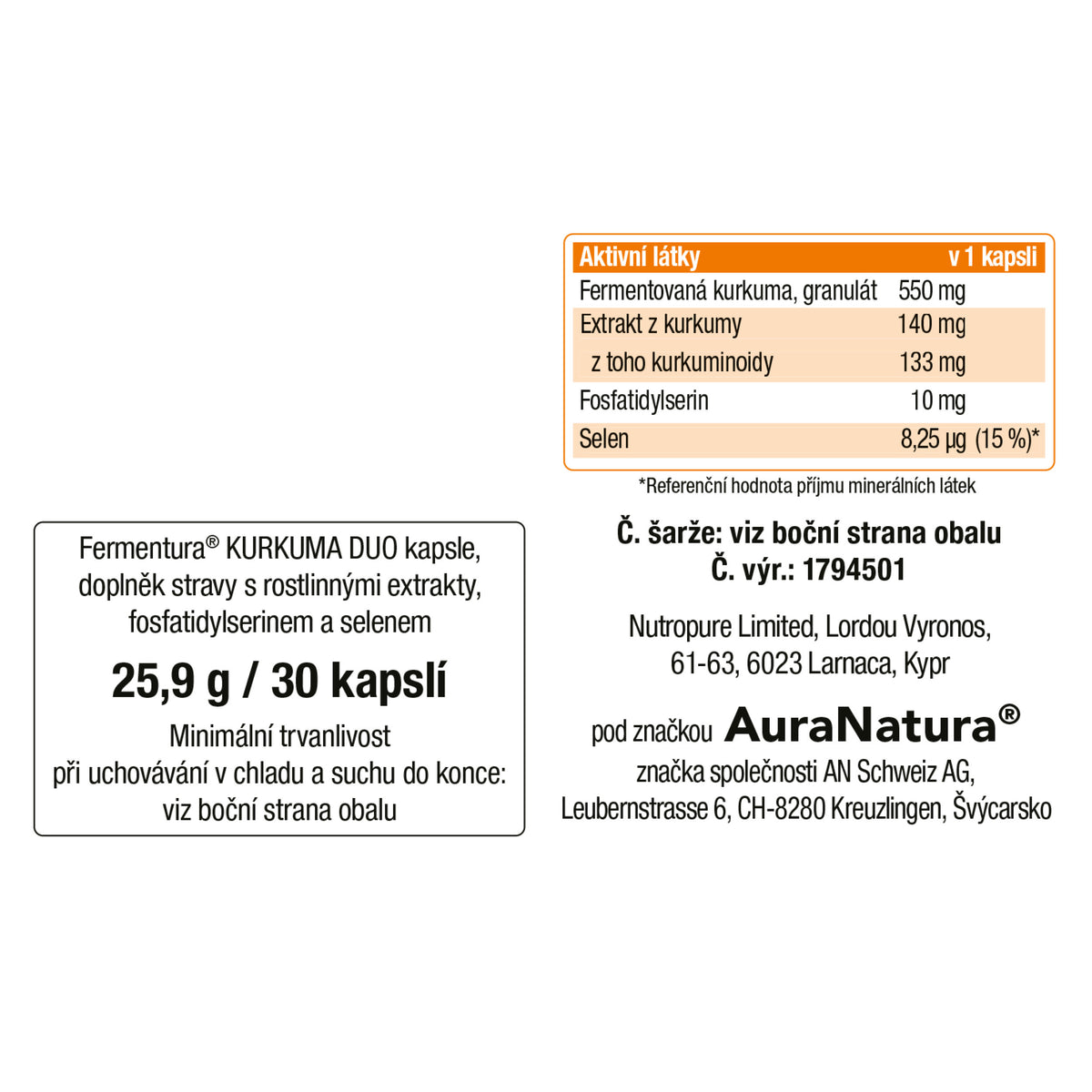 Obrázek produktu z Fermentura Kurkuma DUO